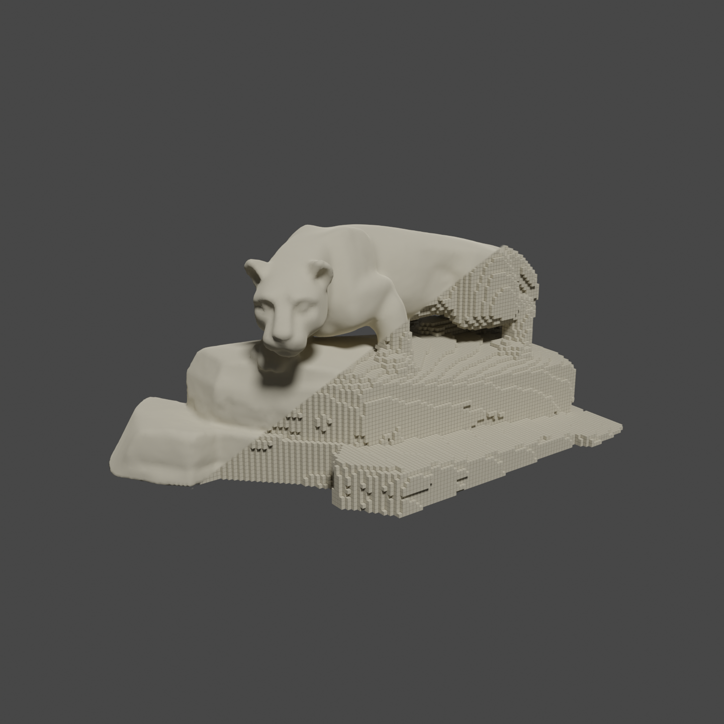 Voxelized Nittany Lion Head